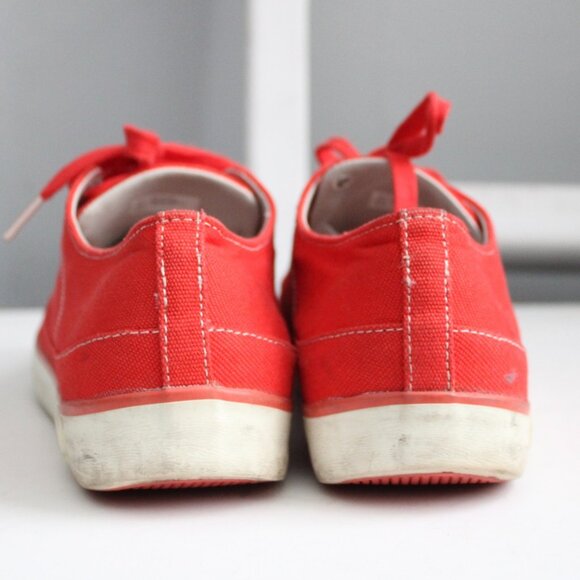 Fitflop Women's Super T Canvas Flame Red Lace-Up Sneakers Size 9 - Picture 4 of 9